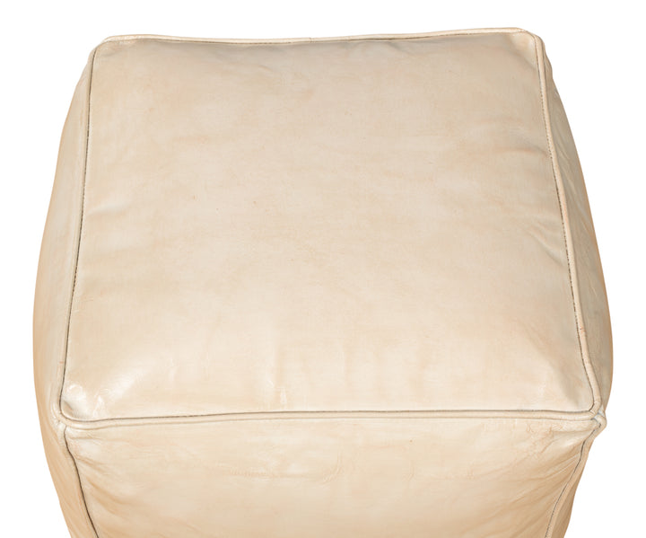 American Home Furniture | Sarreid - Sunday Afternoon Leather Cube - Taupe