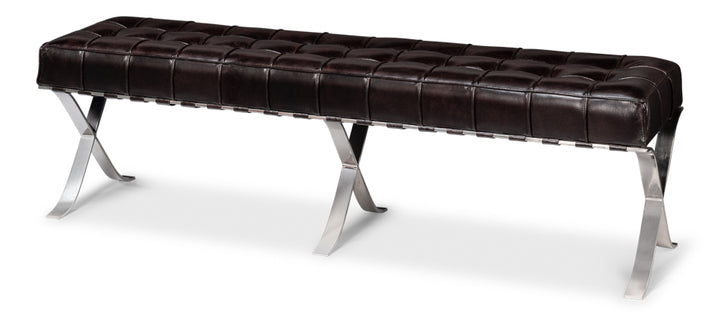 American Home Furniture | Sarreid - Catalunya Long Bench - Dark Brown