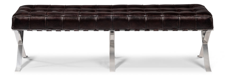 American Home Furniture | Sarreid - Catalunya Long Bench - Dark Brown