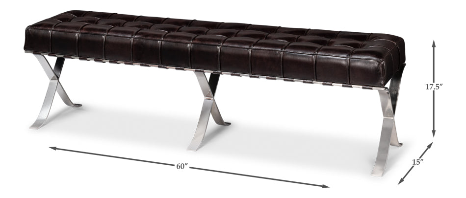 American Home Furniture | Sarreid - Catalunya Long Bench - Dark Brown