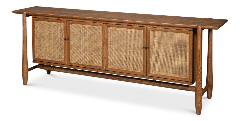 American Home Furniture | Sarreid - Nido 4 Door Rattan Sideboard