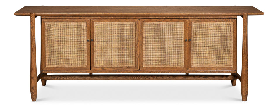 American Home Furniture | Sarreid - Nido 4 Door Rattan Sideboard