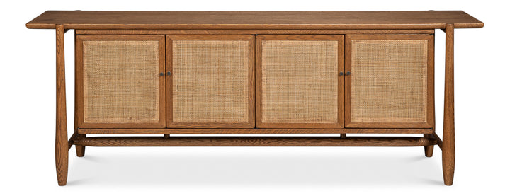 American Home Furniture | Sarreid - Nido 4 Door Rattan Sideboard