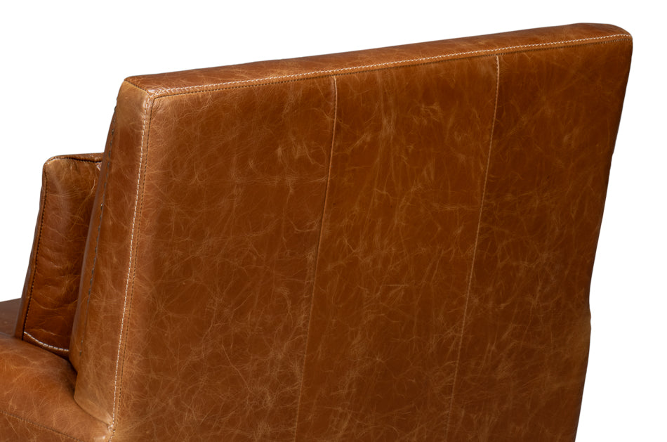 American Home Furniture | Sarreid - Dimity Distilled Leather Chair Brown