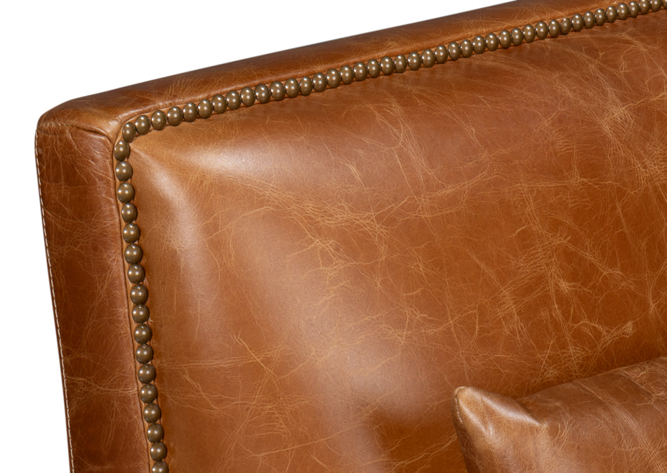 American Home Furniture | Sarreid - Dimity Distilled Leather Chair Brown