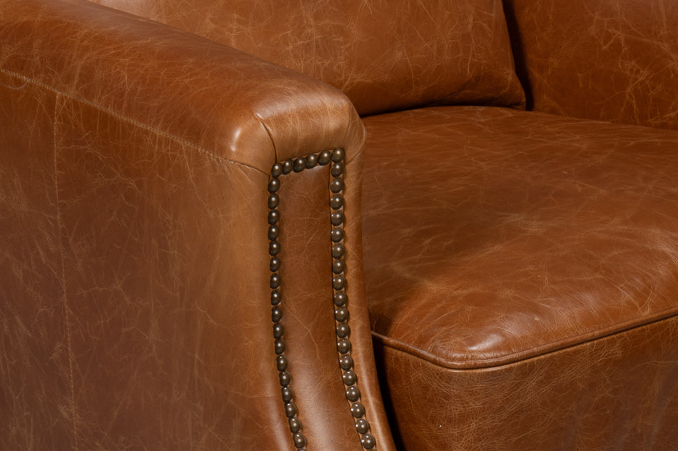 American Home Furniture | Sarreid - Dimity Distilled Leather Chair Brown