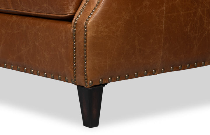 American Home Furniture | Sarreid - Dimity Distilled Leather Chair Brown