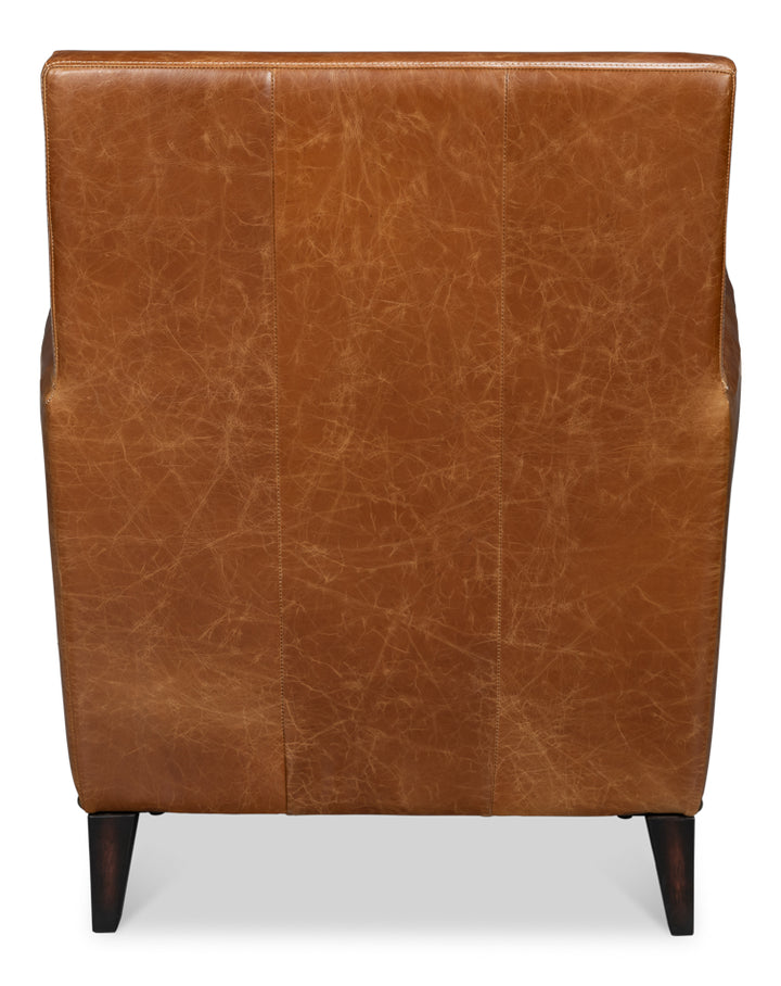 American Home Furniture | Sarreid - Dimity Distilled Leather Chair Brown