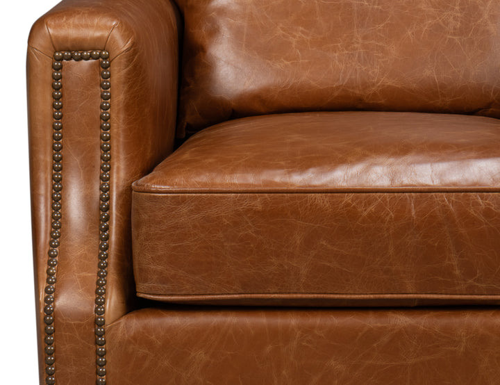 American Home Furniture | Sarreid - Dimity Distilled Leather Chair Brown