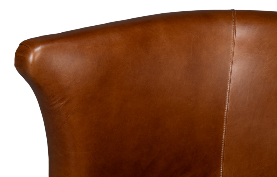 American Home Furniture | Sarreid - Spencer Distilled Leather Swivel Chair