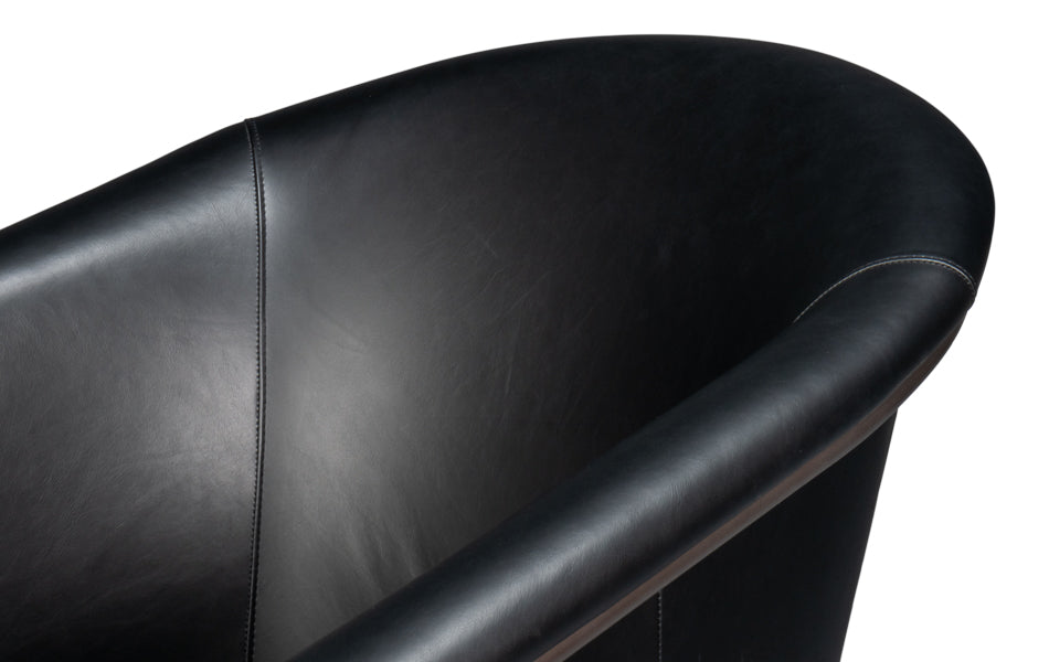 American Home Furniture | Sarreid - Nagel Distilled Leather Chair Onyx Black