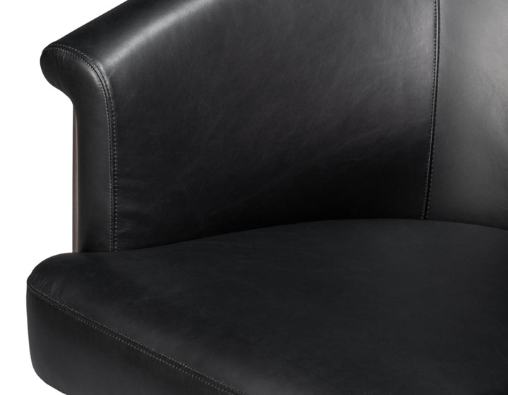 American Home Furniture | Sarreid - Nagel Distilled Leather Chair Onyx Black