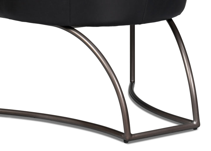 American Home Furniture | Sarreid - Nagel Distilled Leather Chair Onyx Black