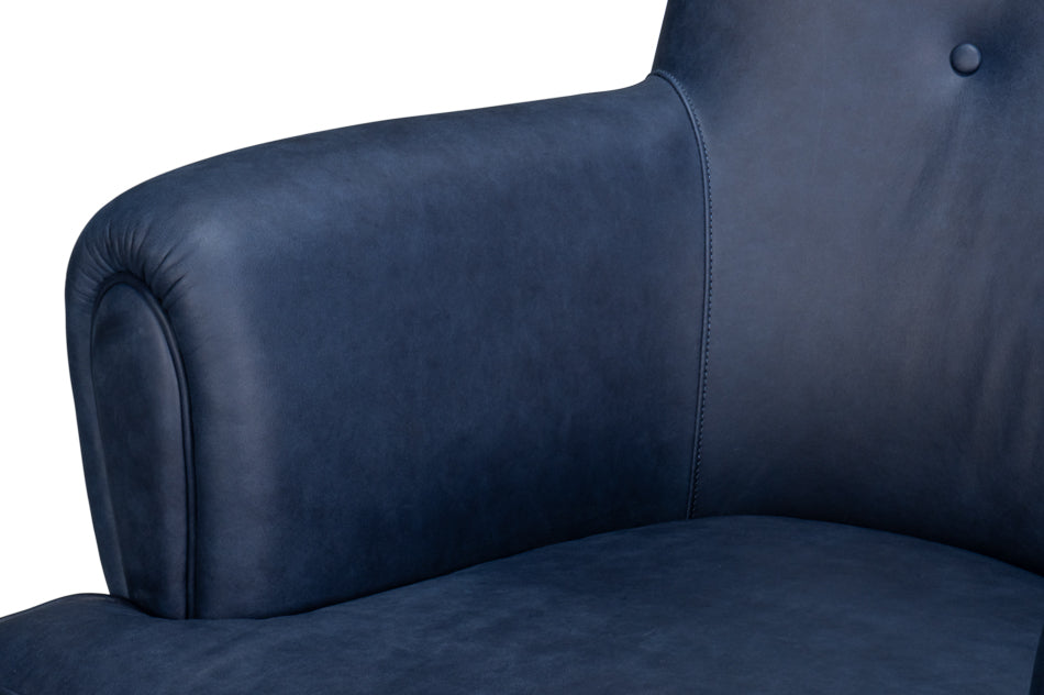 American Home Furniture | Sarreid - Hightower Distilled Leather Chair Blue