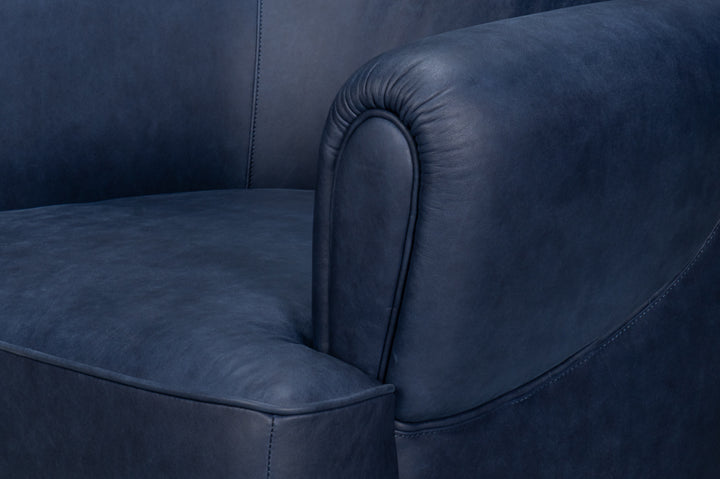 American Home Furniture | Sarreid - Hightower Distilled Leather Chair Blue