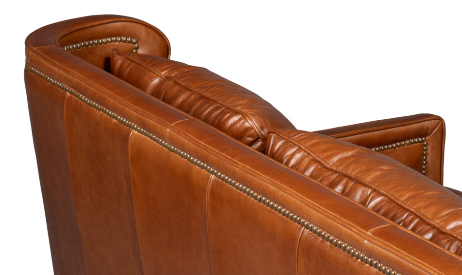 American Home Furniture | Sarreid - Philipe Distilled Leather Sofa Brown