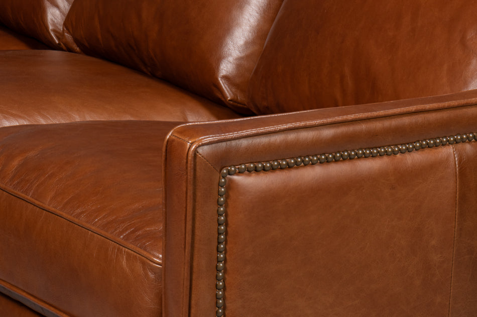 American Home Furniture | Sarreid - Philipe Distilled Leather Sofa Brown