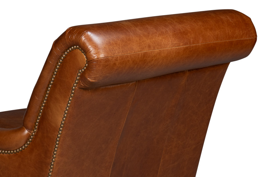 American Home Furniture | Sarreid - Gaston Distilled Leather Chair - Brown