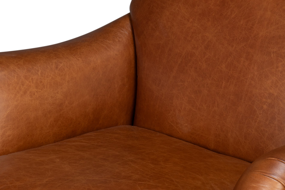 American Home Furniture | Sarreid - Gaston Distilled Leather Chair - Brown