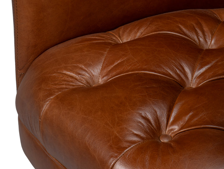 American Home Furniture | Sarreid - Finn Leather Club Chair - Havana Brown