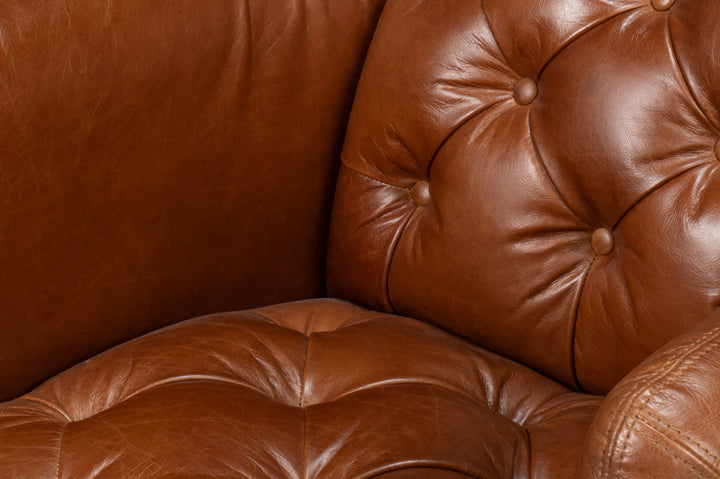 American Home Furniture | Sarreid - Finn Leather Club Chair - Havana Brown