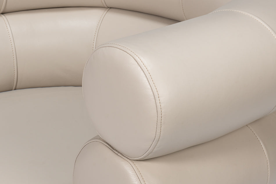 American Home Furniture | Sarreid - Rondo Occasional Leather Chair White
