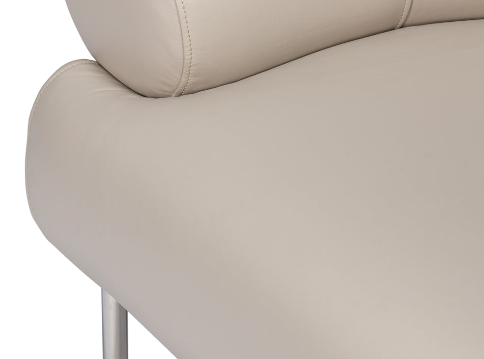 American Home Furniture | Sarreid - Rondo Occasional Leather Chair White