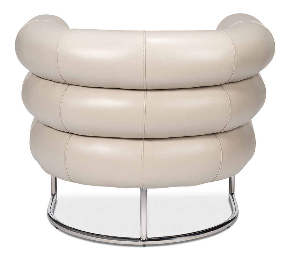 American Home Furniture | Sarreid - Rondo Occasional Leather Chair White