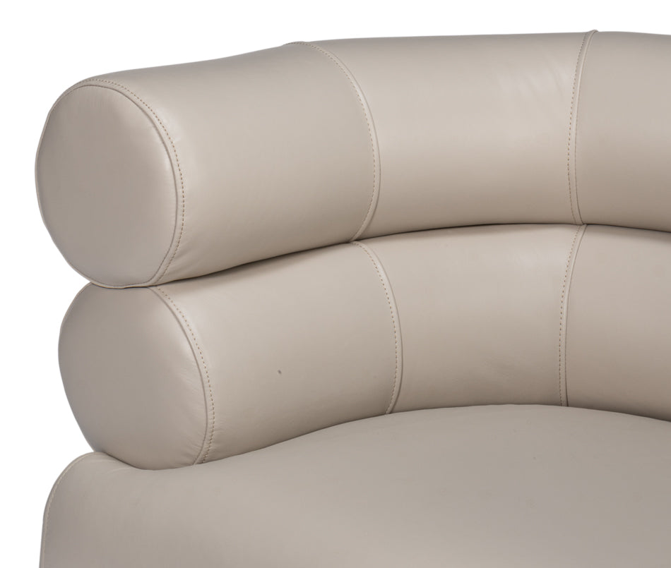 American Home Furniture | Sarreid - Rondo Occasional Leather Chair White