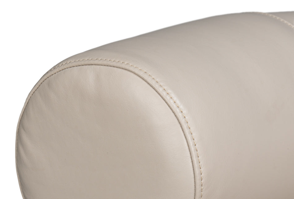 American Home Furniture | Sarreid - Rondo Leather Swivel Chair - White