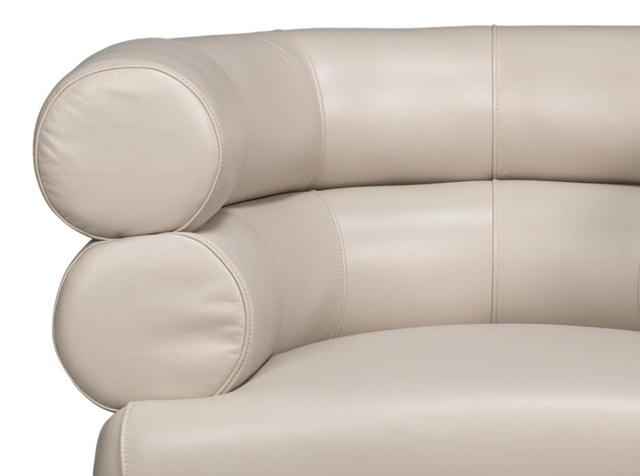 American Home Furniture | Sarreid - Rondo Leather Swivel Chair - White