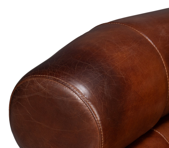 American Home Furniture | Sarreid - Rondo Leather Swivel Chair Brown