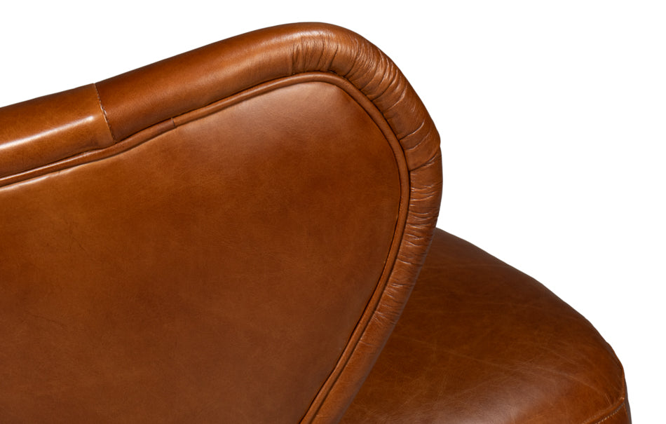 American Home Furniture | Sarreid - Diddy Leather Chair - Havana Brown