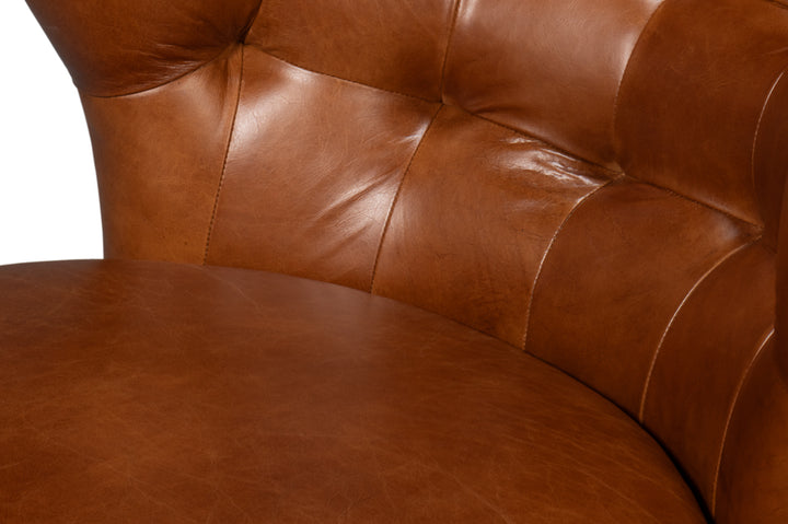 American Home Furniture | Sarreid - Diddy Leather Chair - Havana Brown