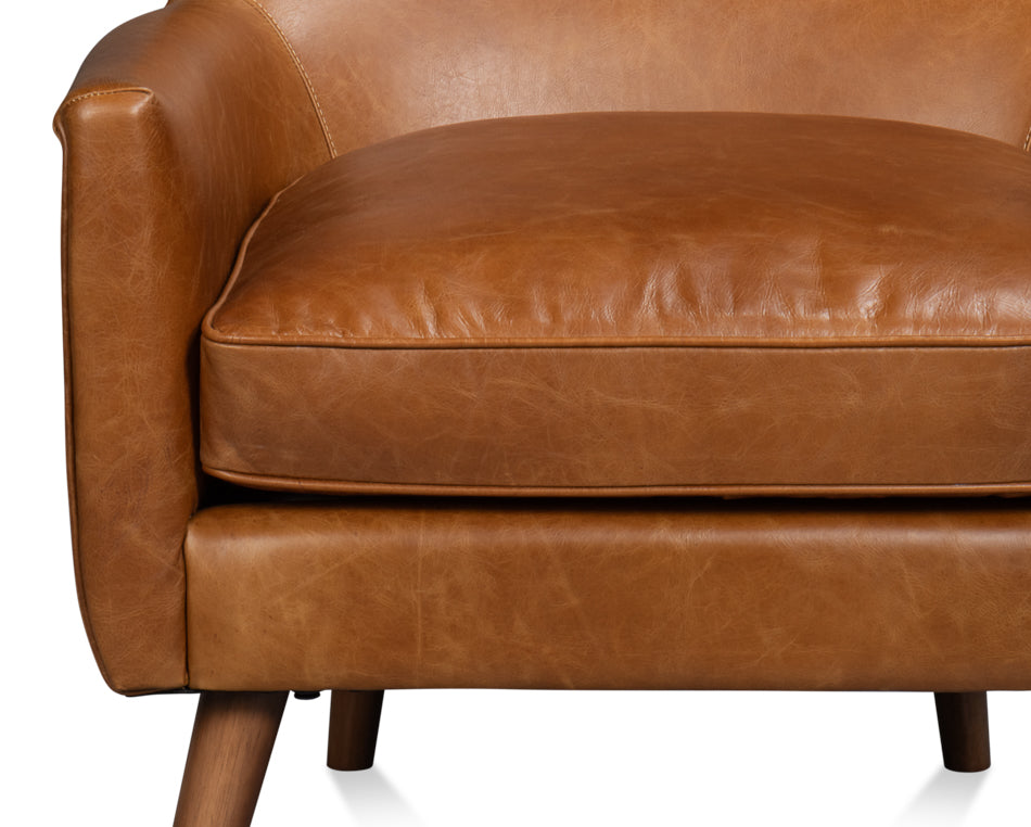 American Home Furniture | Sarreid - Patron Highback Leather Chair - Brown