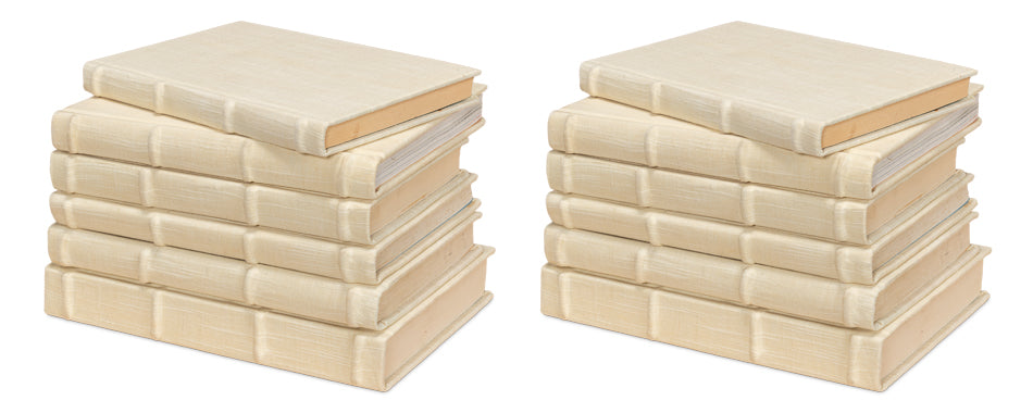 American Home Furniture | Sarreid - Ecru Linen Books - Set/12