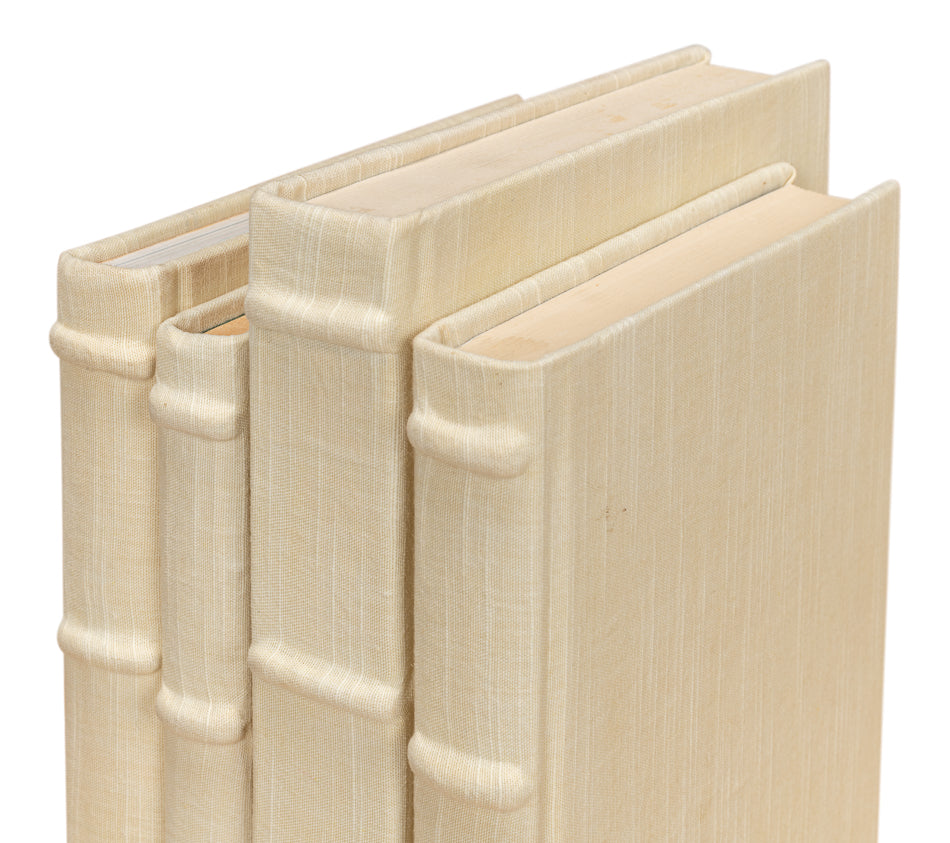 American Home Furniture | Sarreid - Ecru Linen Books - Set/12