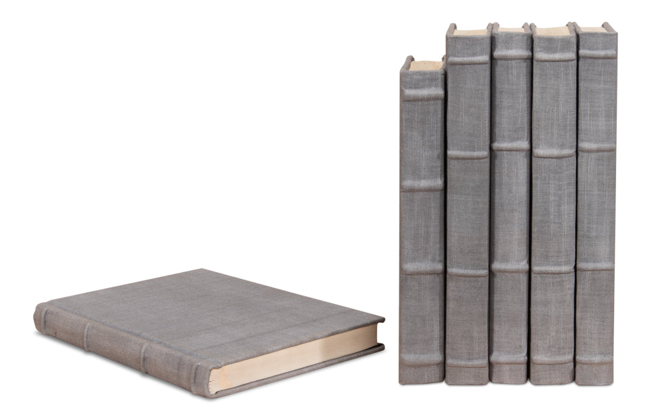 American Home Furniture | Sarreid - Heather Gray Linen Books - Set/12