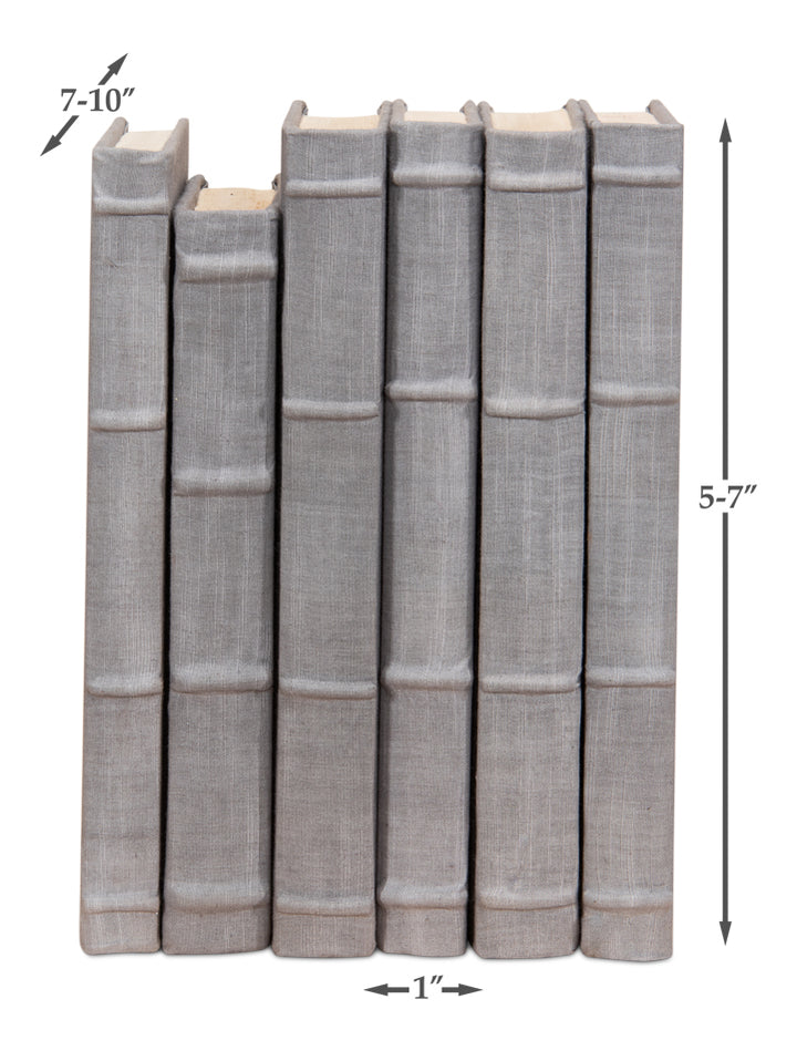 American Home Furniture | Sarreid - Heather Gray Linen Books - Set/12