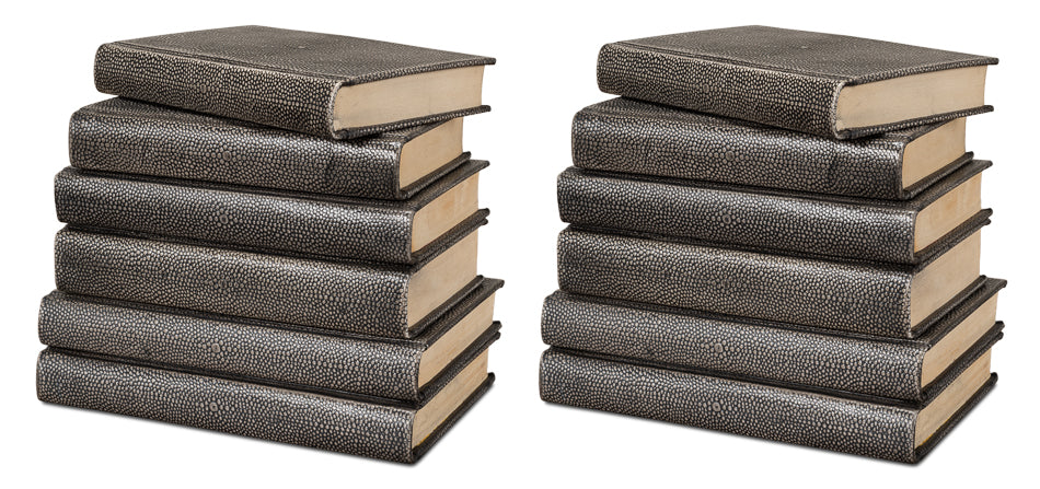 American Home Furniture | Sarreid - Shagreen Books - Set Of 12 - Antique Grey 