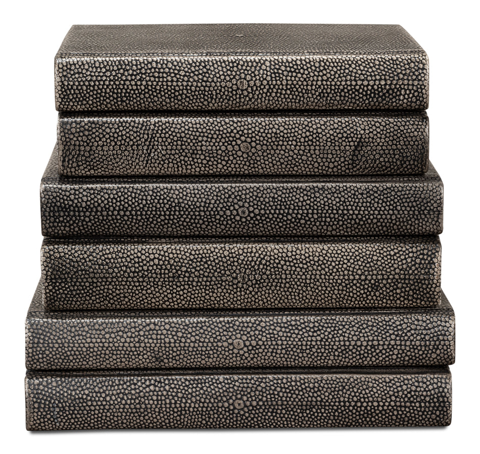 American Home Furniture | Sarreid - Shagreen Books - Set Of 12 - Antique Grey 