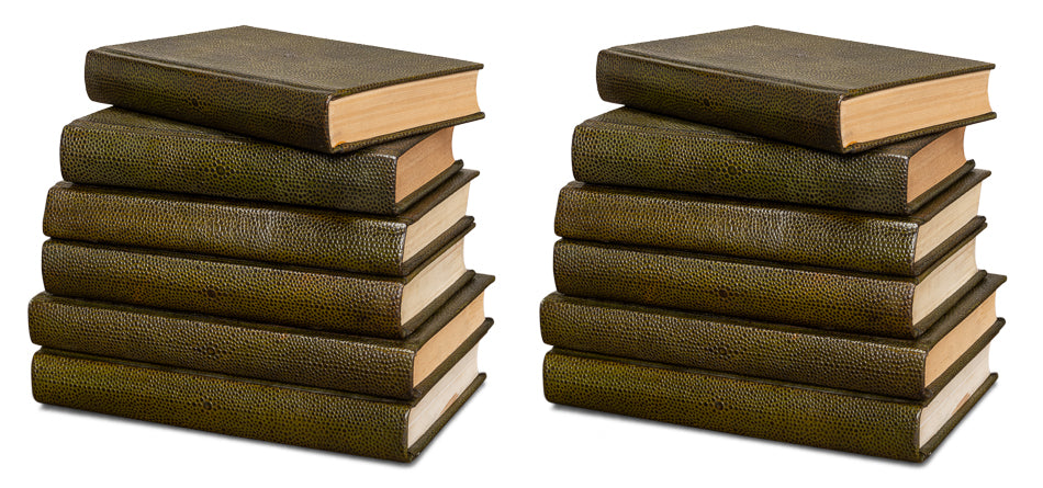 American Home Furniture | Sarreid - Shagreen Books - Set Of 12 - Leaf