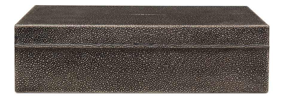 American Home Furniture | Sarreid - Gastsburg - Shagreen Box - Ant.Grey S/2