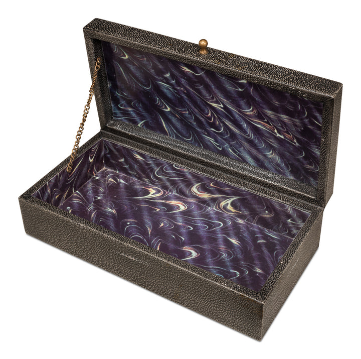 American Home Furniture | Sarreid - Gastsburg - Shagreen Box - Ant.Grey S/2