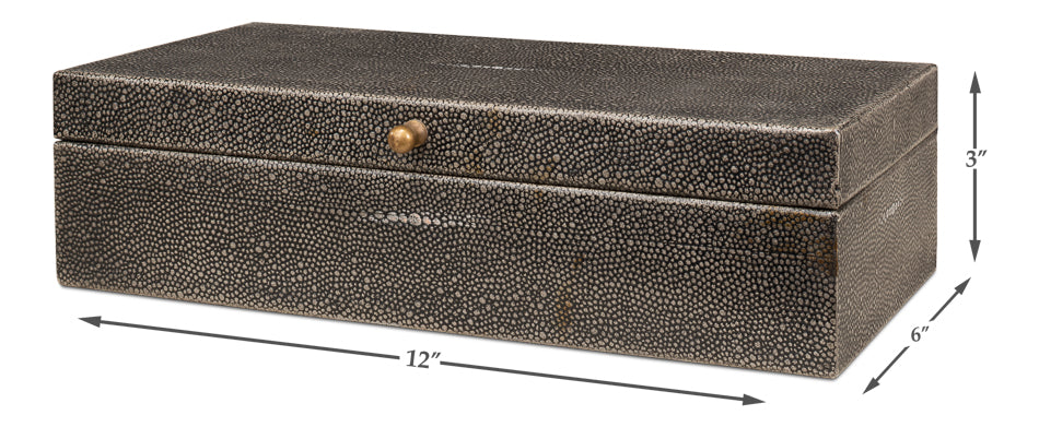 American Home Furniture | Sarreid - Gastsburg - Shagreen Box - Ant.Grey S/2