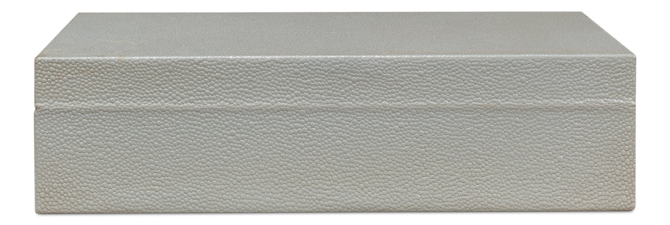 American Home Furniture | Sarreid - Gatsburg Shagreen Box - Storm Grey - S/2