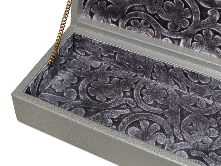 American Home Furniture | Sarreid - Gatsburg Shagreen Box - Storm Grey - S/2