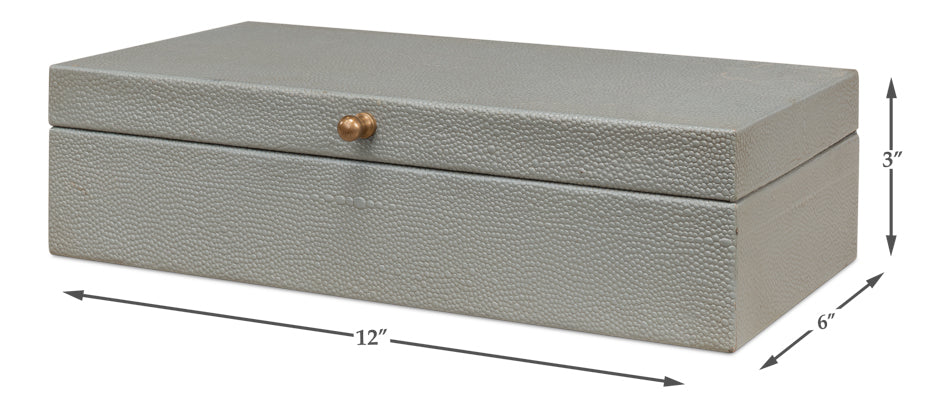 American Home Furniture | Sarreid - Gatsburg Shagreen Box - Storm Grey - S/2