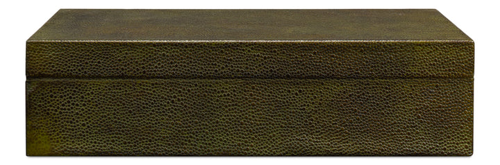 American Home Furniture | Sarreid - Gatsburg Shagreen Box - Leaf - Set Of 2