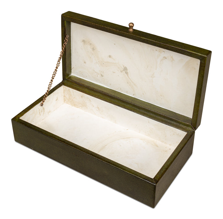 American Home Furniture | Sarreid - Gatsburg Shagreen Box - Leaf - Set Of 2